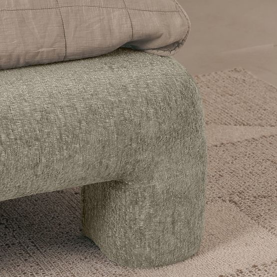 Tapecirani krevet Rolly 160x200 cm, s podnicom, zaobljen, svijetlosivi