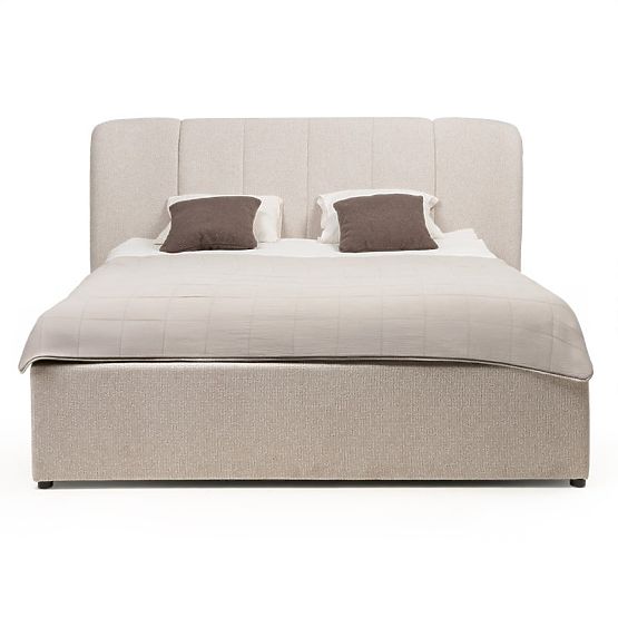 Tapecirani krevet Snoovia 160x200 cm, s podnicom i spremištem, svijetlo bež