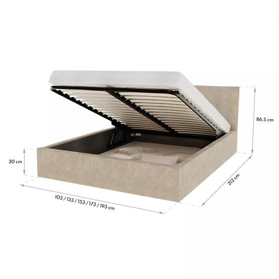 Tapecirani krevet TULSA 160 x 200 cm - Tamno plava