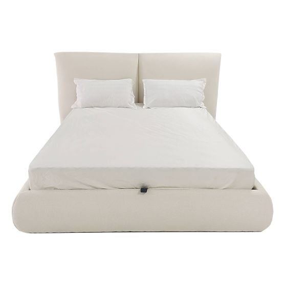 Tapecirani krevet Yunar 160x200 cm, s podnicom i spremištem, bež