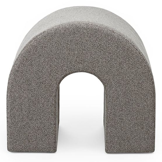Tapecirani puf Arc, zaobljen, svijetlosmeđi
