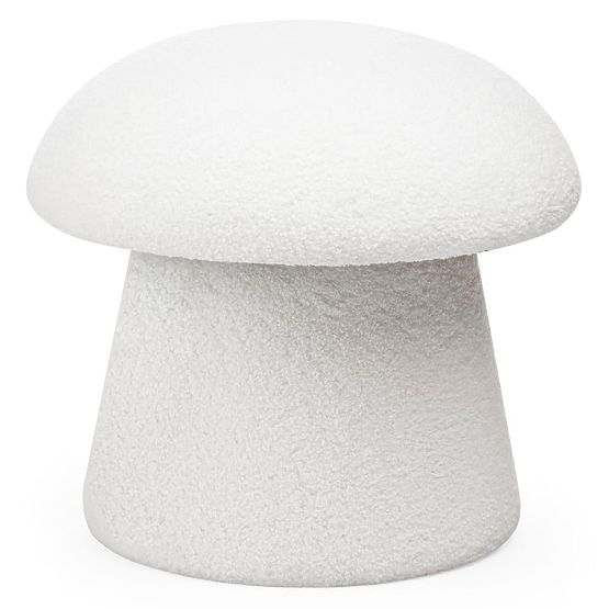Tapecirani puf Cap, bijeli, boucle, obli oblici