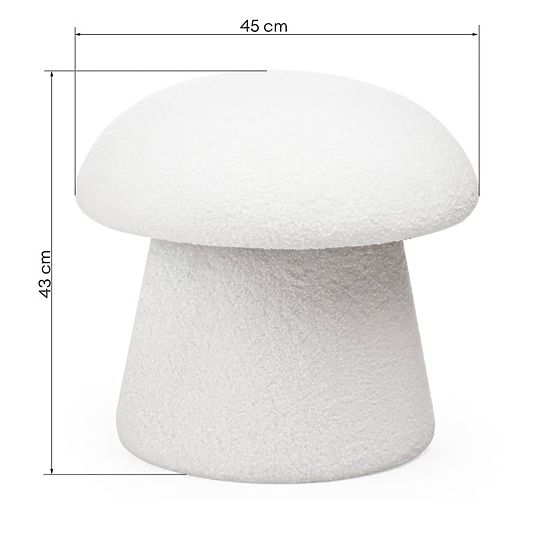 Tapecirani puf Cap, bijeli, boucle, obli oblici