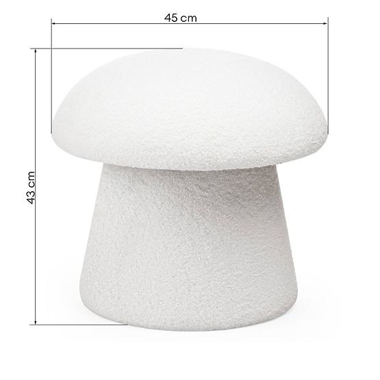Tapecirani puf Cap, bijeli, boucle, obli oblici