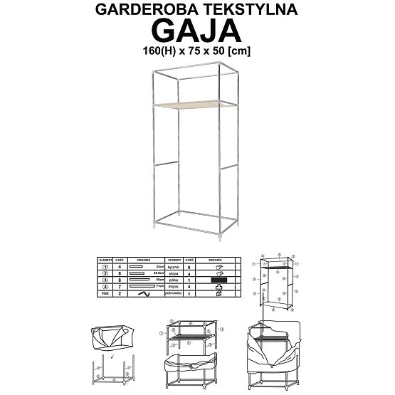 Tekstilni ormar Gaja Vitto - smeđa