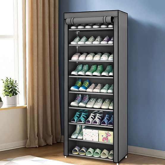 Tekstilni ormar s policama za odjeću i obuću