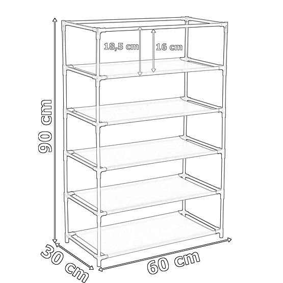 Tekstilni ormarić za cipele Mona tamno smeđa