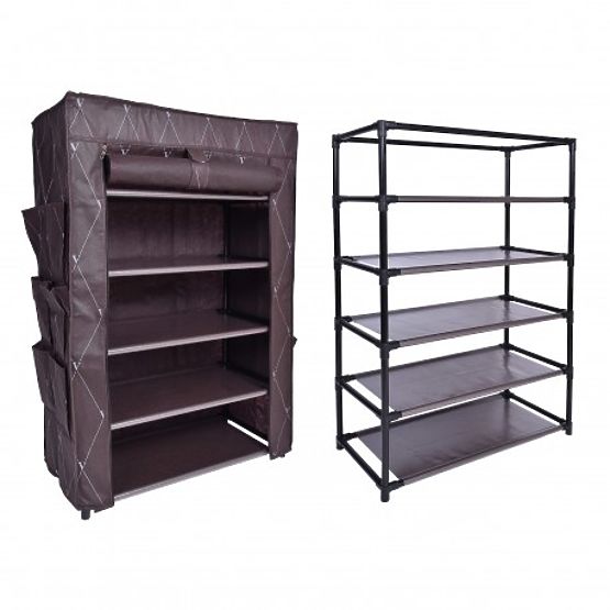 Tekstilni ormarić za obuću Vitto - smeđi