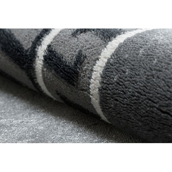 Tepih ALLURE 1960 grčki ključ, okvir - Strukturalni, stilski, glamur siva