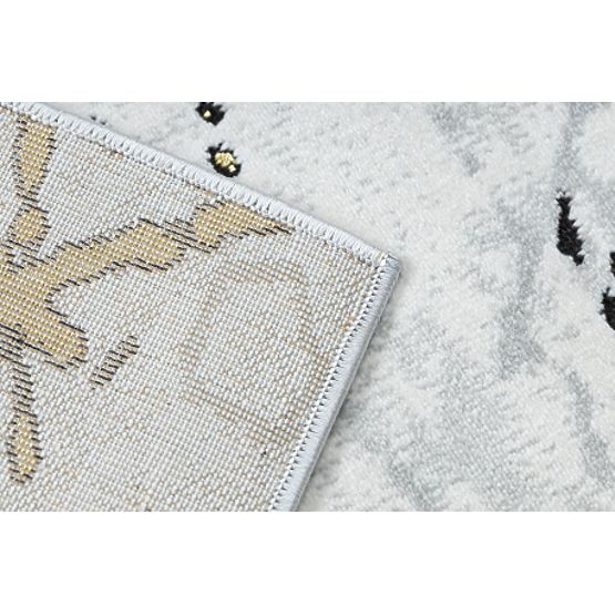 Tepih ALLURE 1963 Mramor - Strukturalni, stilski, glamur bijela / zlato