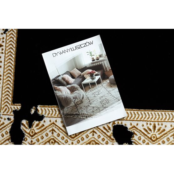 Tepih ALLURE 1965 Okvir - Strukturni, stilski, glamur crna / zlato