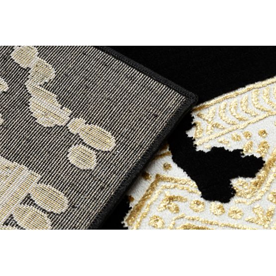 Tepih ALLURE 1965 Okvir - Strukturni, stilski, glamur crna / zlato