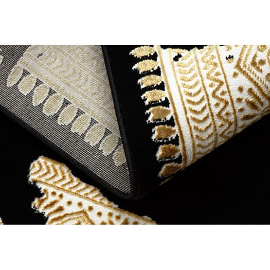 Tepih ALLURE 1965 Okvir - Strukturni, stilski, glamur crna / zlato