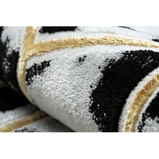 Tepih ALLURE 1966 Kocka 3D - Strukturni, stilski, glamur crna / zlato