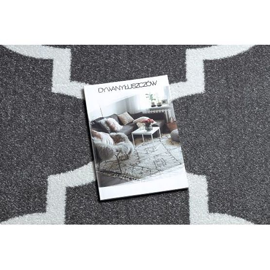 Tepih SKETCH - F730 uzor Marokanska djetelina, Siva / bijela mreža