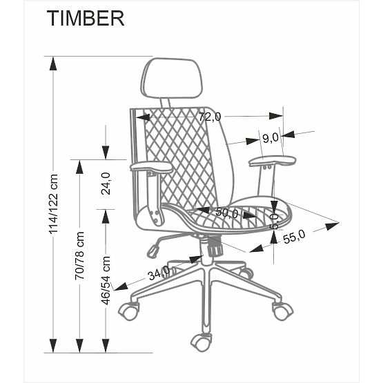 TIMBER uredska stolica orah/crna