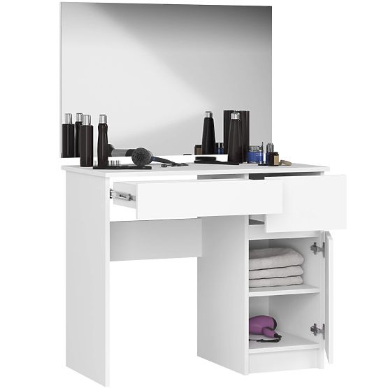 TOALETNI STOL SA ZRCALOM CLP P-2/SL 900x600 DESNI PK BIJELA