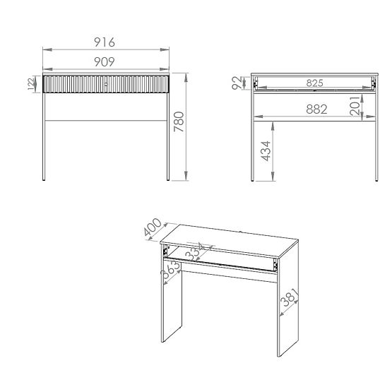Toaletni stol Sophie - bež