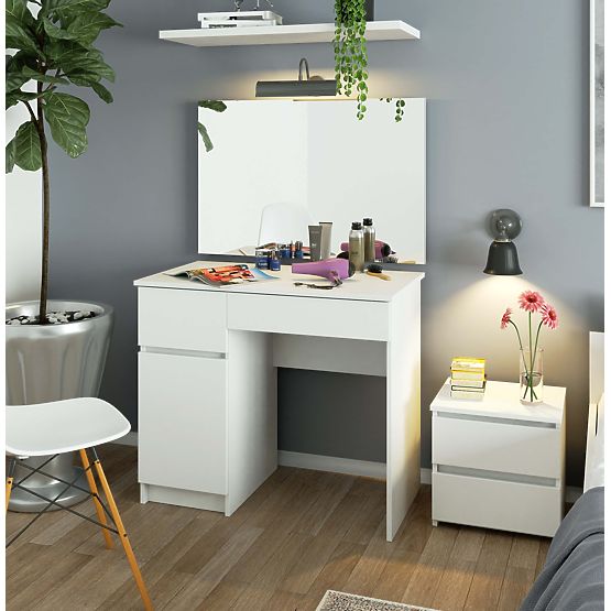 Toaletni stolić s ogledalom CLP P-2/SL 900x600 LIJEVI PK BIJELI