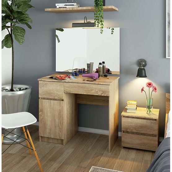 Toaletni stolić s ogledalom CLP P-2/SL 900x600 LIJEVI PK HRAST SONOMA