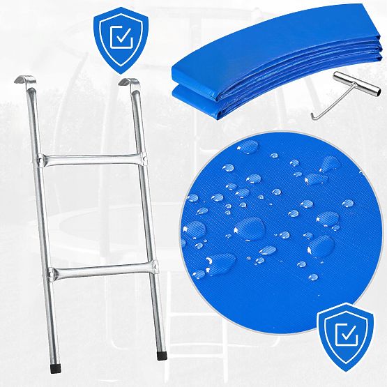 Trampolin s mrežom i ljestvama HENZEN 244 cm plava FT 8