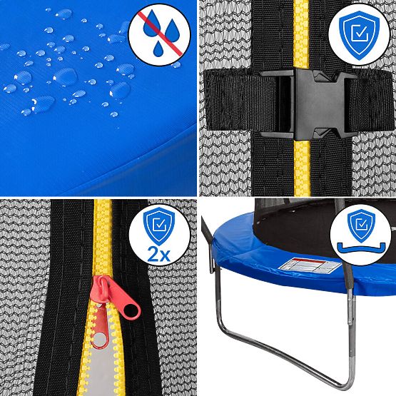 Trampolin s mrežom i ljestvama HENZEN 244 cm plava FT 8