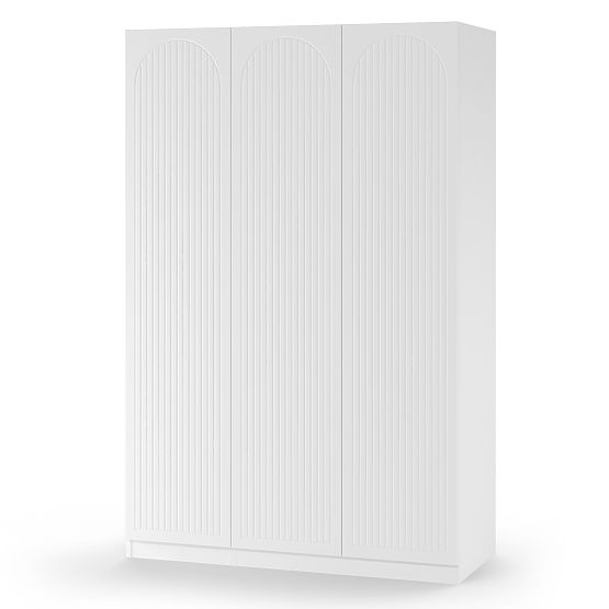 Trodijelni ormar Neroli, utori u luku, bijela