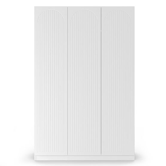 Trodijelni ormar Neroli, utori u luku, bijela