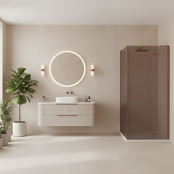 Tuš kabina REA Hugo Double 80x90 Brušeni bakar