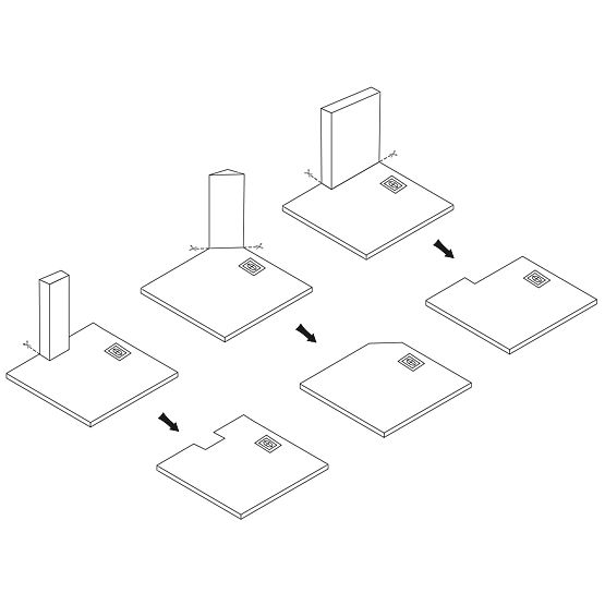 Tuš kada Bazalt Grey 90x90