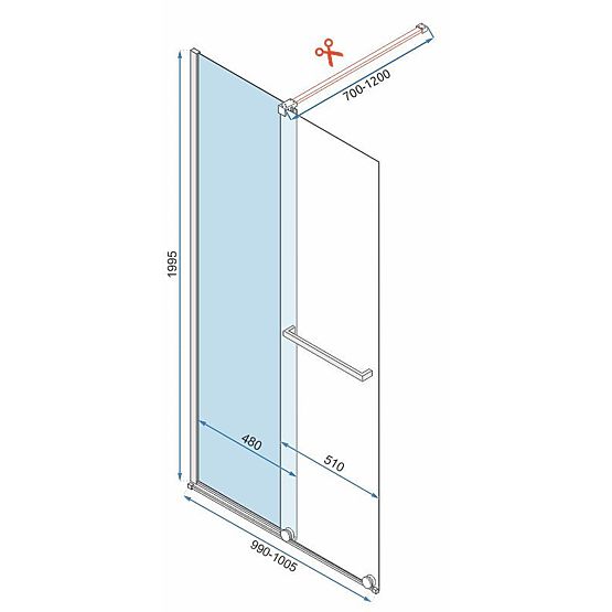 Tuš pregrada Rea Cortis GOLD 100