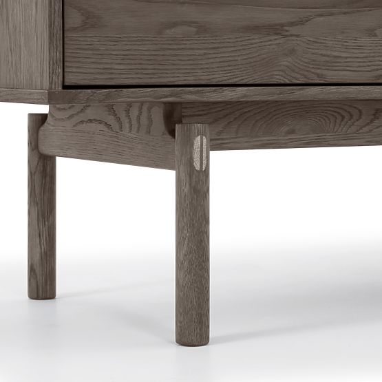 TV ormarić Quadri s ladicama, masivno hrastovo drvo, furnir, espresso smeđa