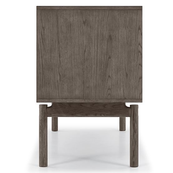 TV ormarić Quadri s ladicama, masivno hrastovo drvo, furnir, espresso smeđa