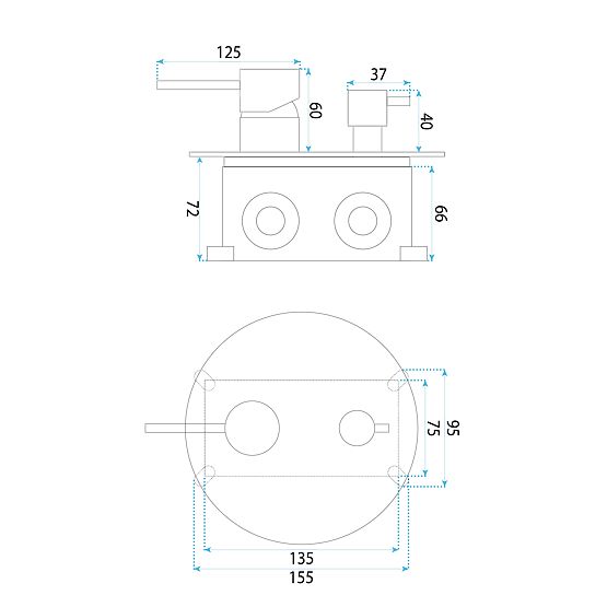 Ugradbeni tuš set Rea Lungo Diamond Chrom + BOX