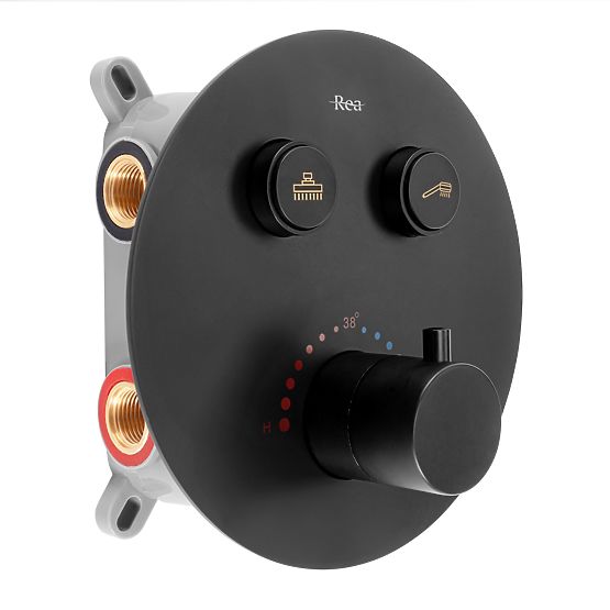 Ugradbeni tuš set s termostatom LUNGO Crna + BOX