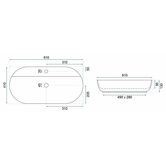 Umivaonik REA Aura 61 L.Blue Shiny