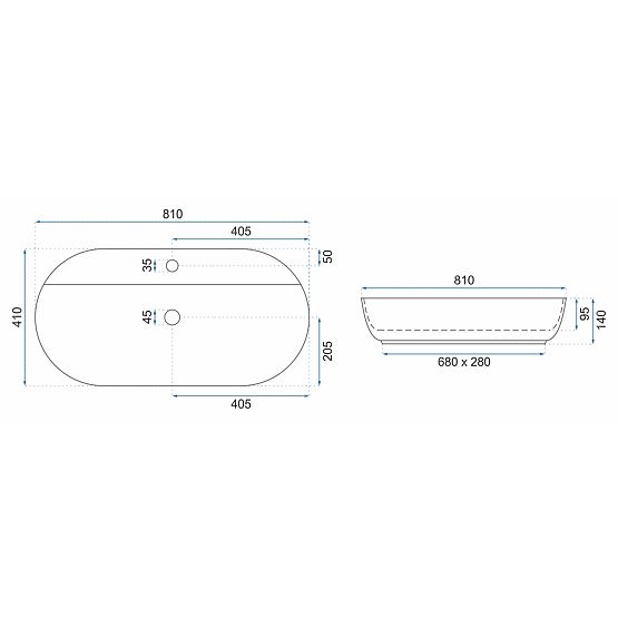 Umivaonik REA Aura 81 Na ploču