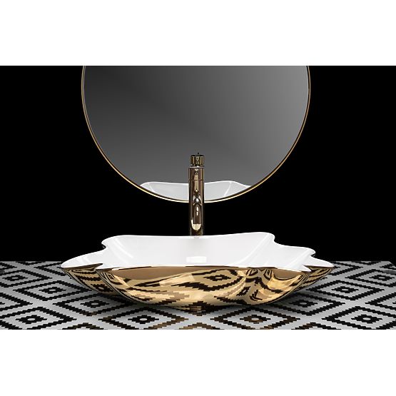 Umivaonik REA Sea Infinity Gold/Bijela + Čep