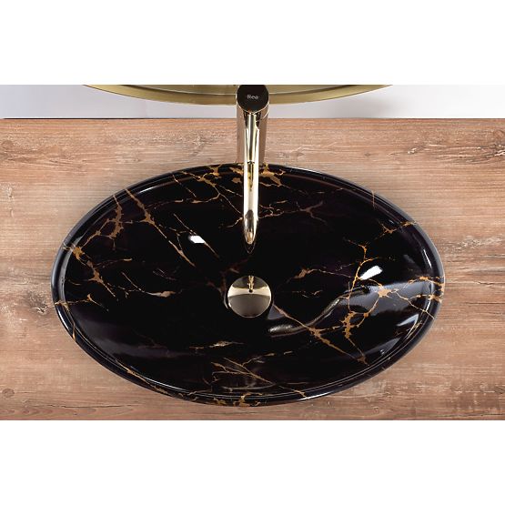 Umivaonik za ploču REA Pamela Black Marble Shiny