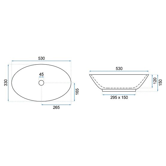 Umivaonik za ploču REA Pamela Black Marble Shiny