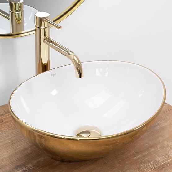 Umivaonik za ploču Rea Sofia Gold / White