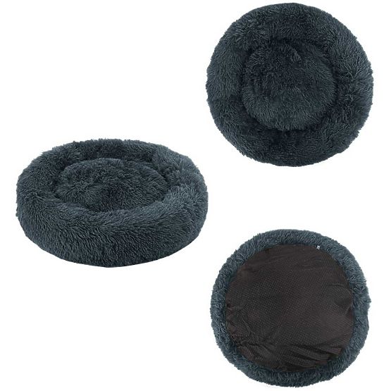 Univerzalni plišani krevet za pse i mačke 60 cm - tamno sivi