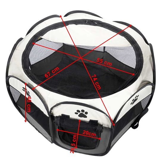 Univerzalni sklopivi ogradak za pse i mačke - siva