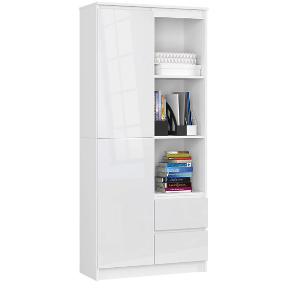 Uredska polica R 80 cm CLP R11 BIJELA / BIJELI SJAJ