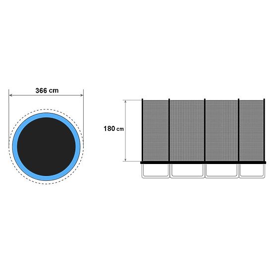 Vanjska mreža za trampolin 366 cm 12 ft/8 stupova