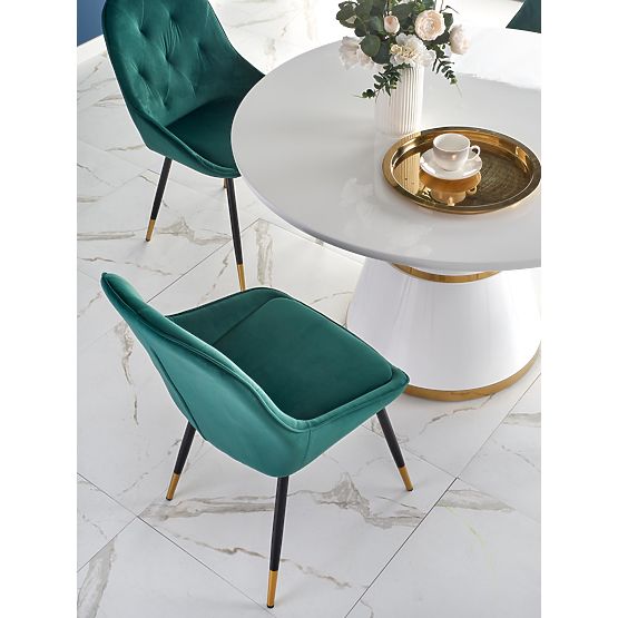 VEGAS stol, ploča - bijela, noga - bijela / zlatna (2p=1ks)