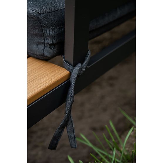 Veliki aluminijski kutni set sa stolom MASSIMO crni