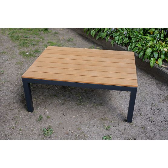 Veliki aluminijski kutni set sa stolom MASSIMO crni