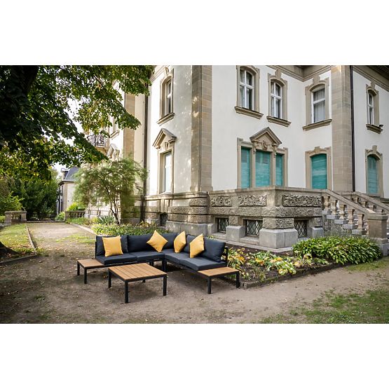 Veliki aluminijski kutni set sa stolom MASSIMO crni