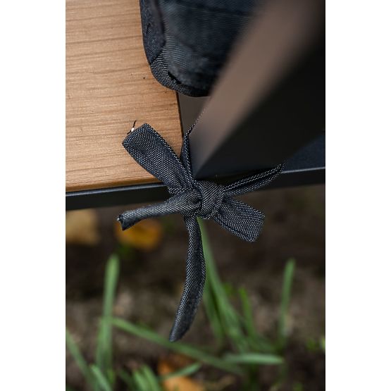 Veliki aluminijski kutni set sa stolom MASSIMO crni